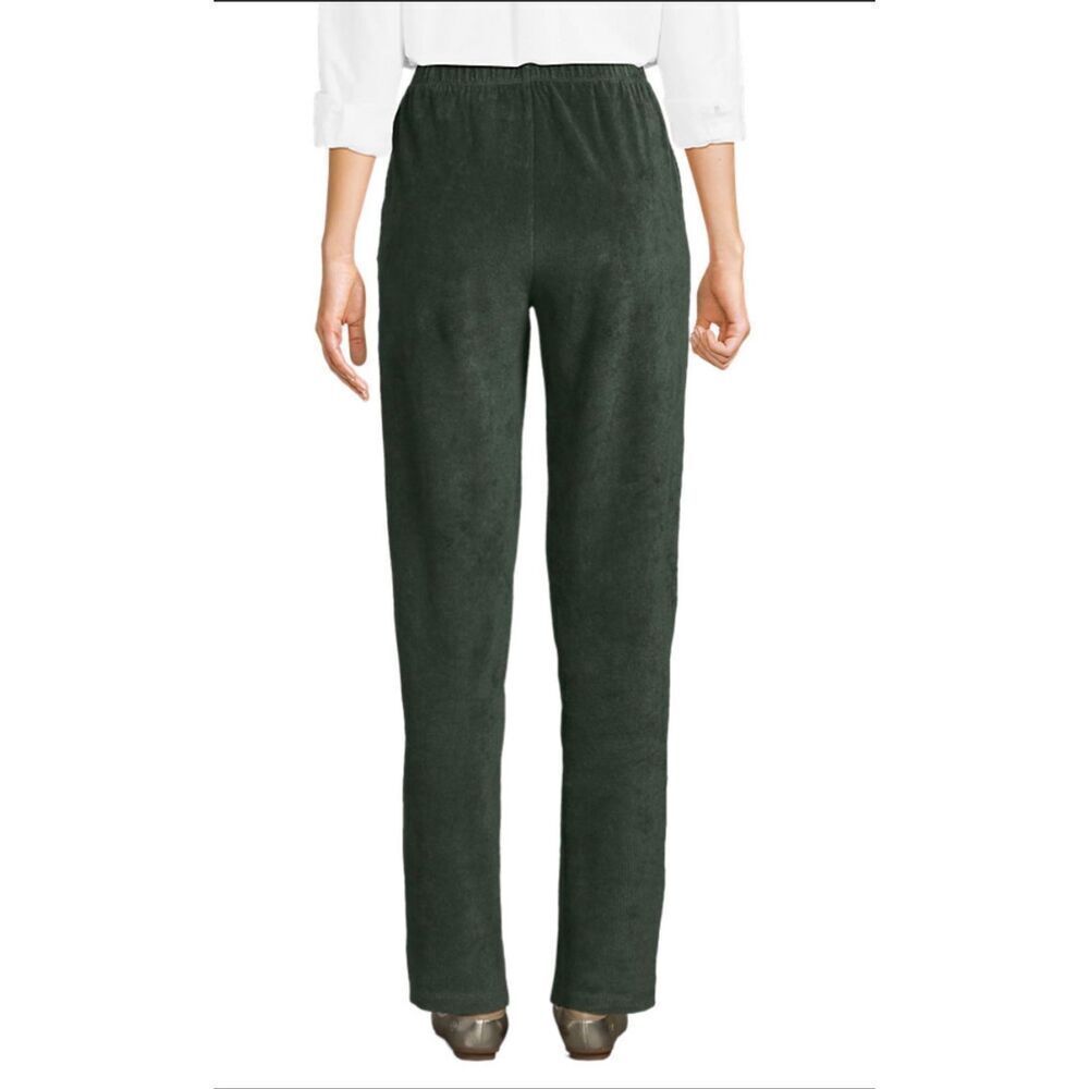 Lands’ End Green Knit Pants Elastic Waist Large Petite